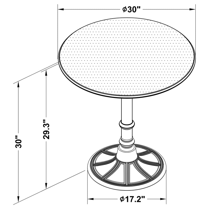Mesa de comedor de bistró redonda Oswego de 30 pulgadas, bronce