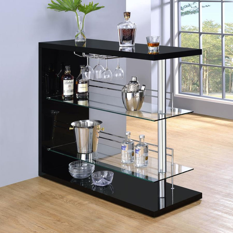 Mesa de vino rectangular Prescott de alto brillo para el hogar
