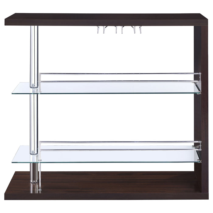 Prescott Rectangular 2-shelf Bar Unit Glossy Black