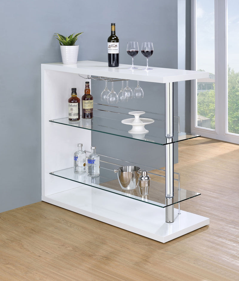 Mesa de vino rectangular Prescott de alto brillo para el hogar