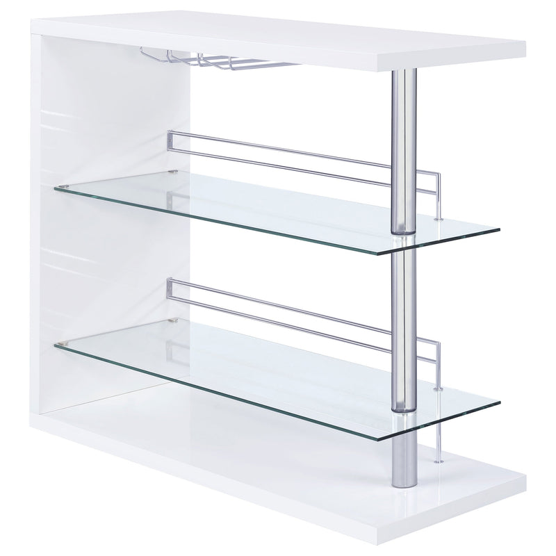 Mesa de vino rectangular Prescott de alto brillo para el hogar