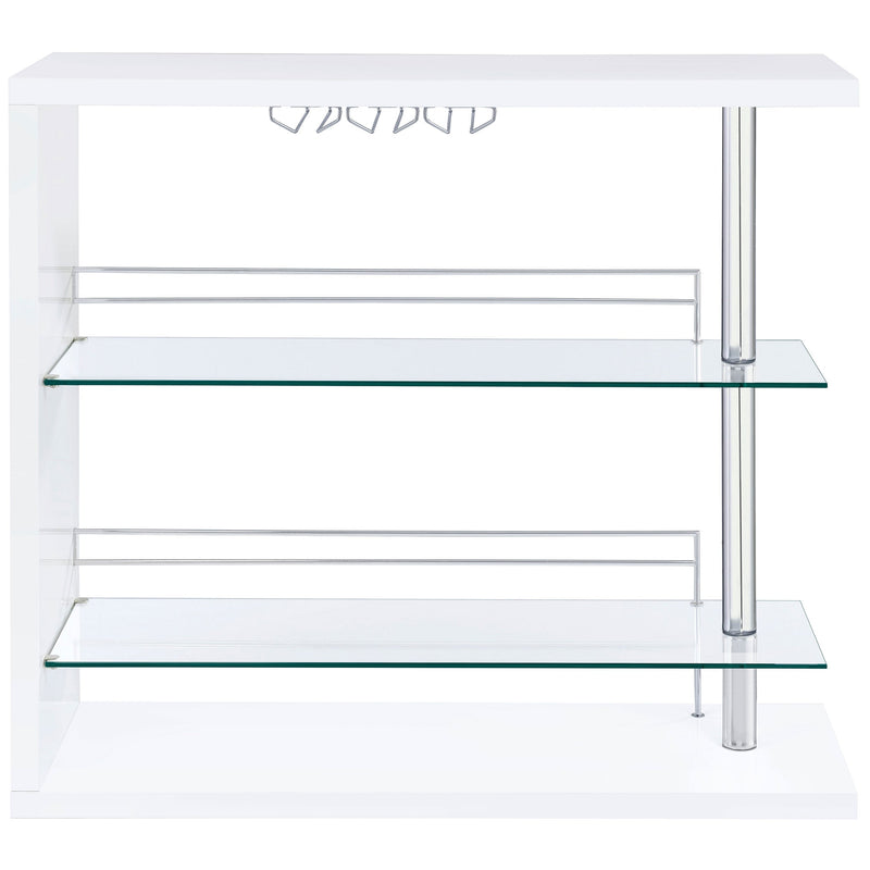 Mesa de vino rectangular Prescott de alto brillo para el hogar