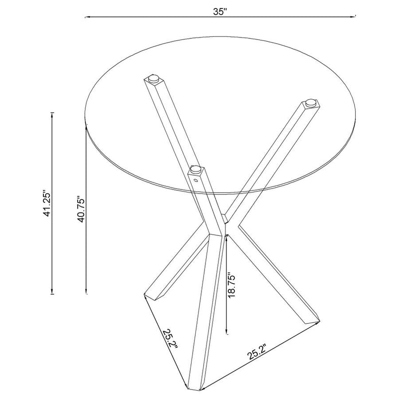 Denali Round 35-inch Glass Top Bistro Bar Table