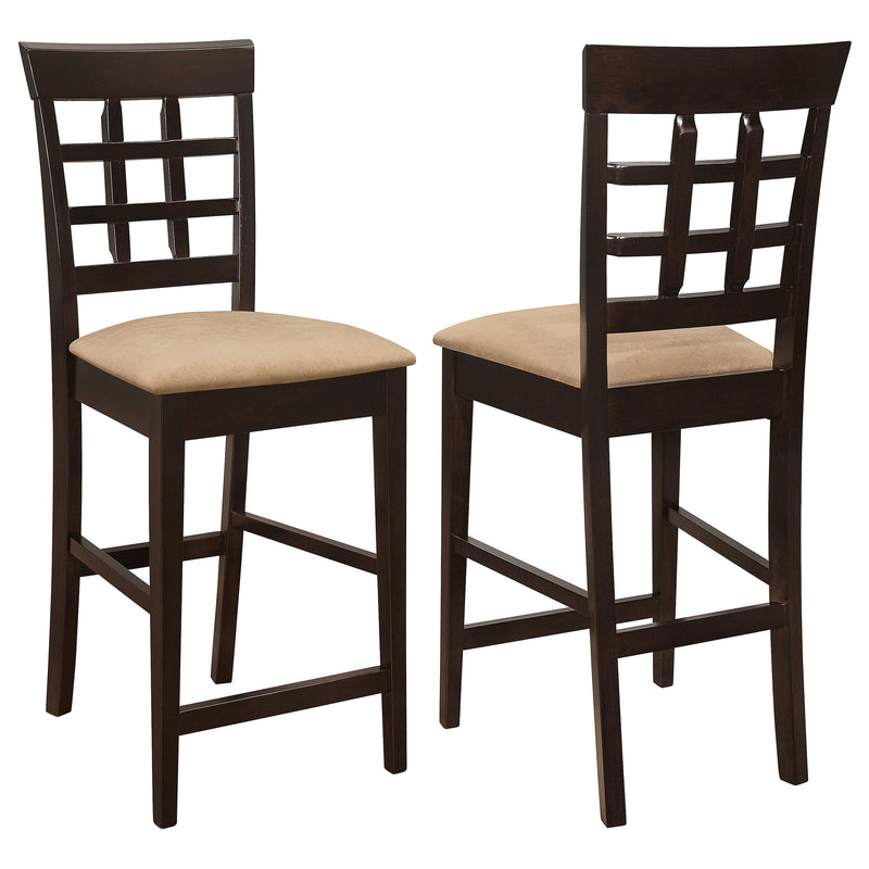 Silla de mostrador Gabriel con respaldo de celosía, color capuchino (juego de 2)