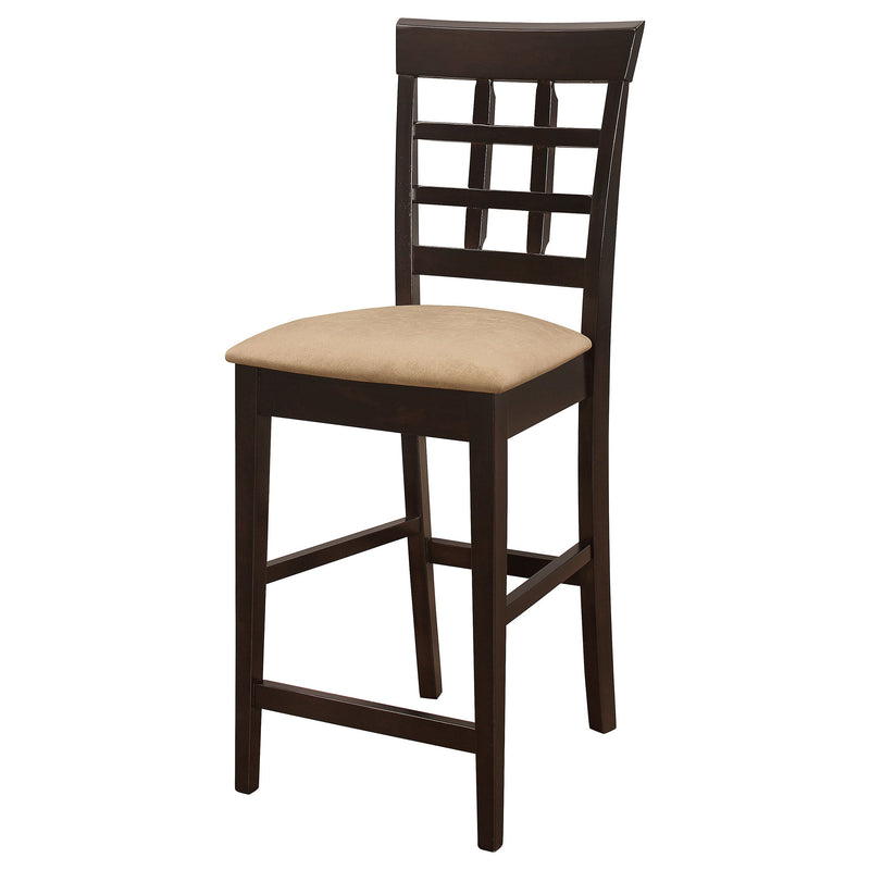 Silla de mostrador Gabriel con respaldo de celosía, color capuchino (juego de 2)