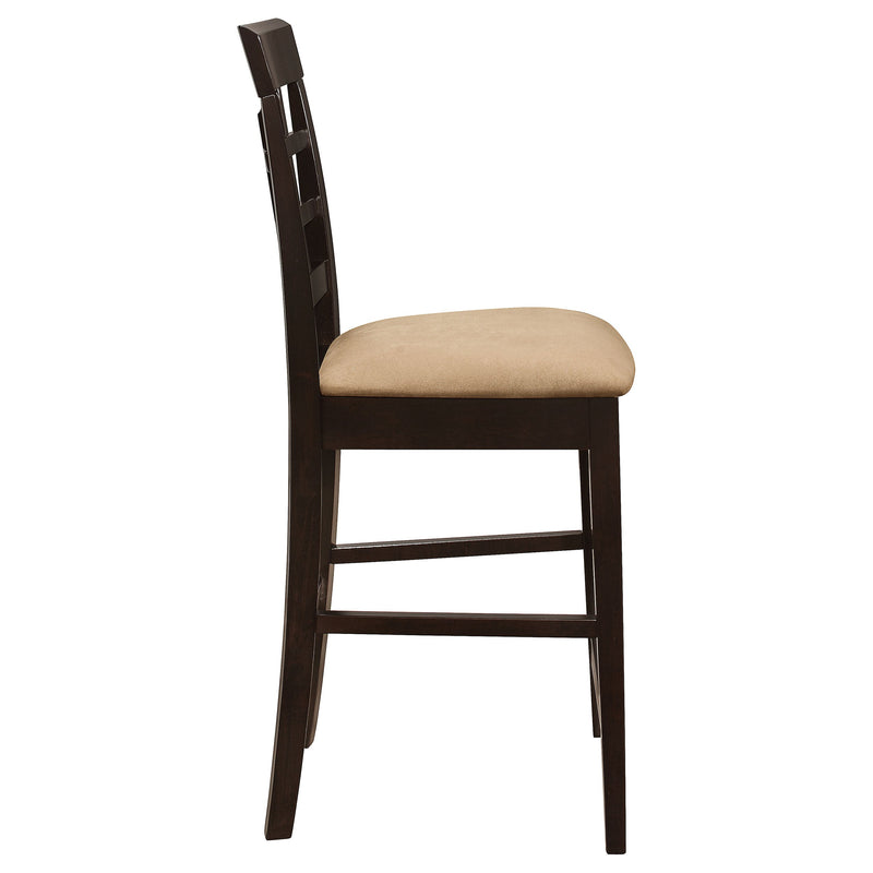Silla de mostrador Gabriel con respaldo de celosía, color capuchino (juego de 2)