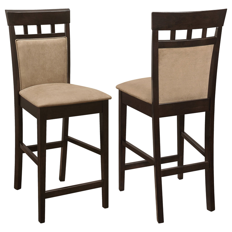 Silla de mostrador Gabriel con respaldo cerrado, capuchino (juego de 2)