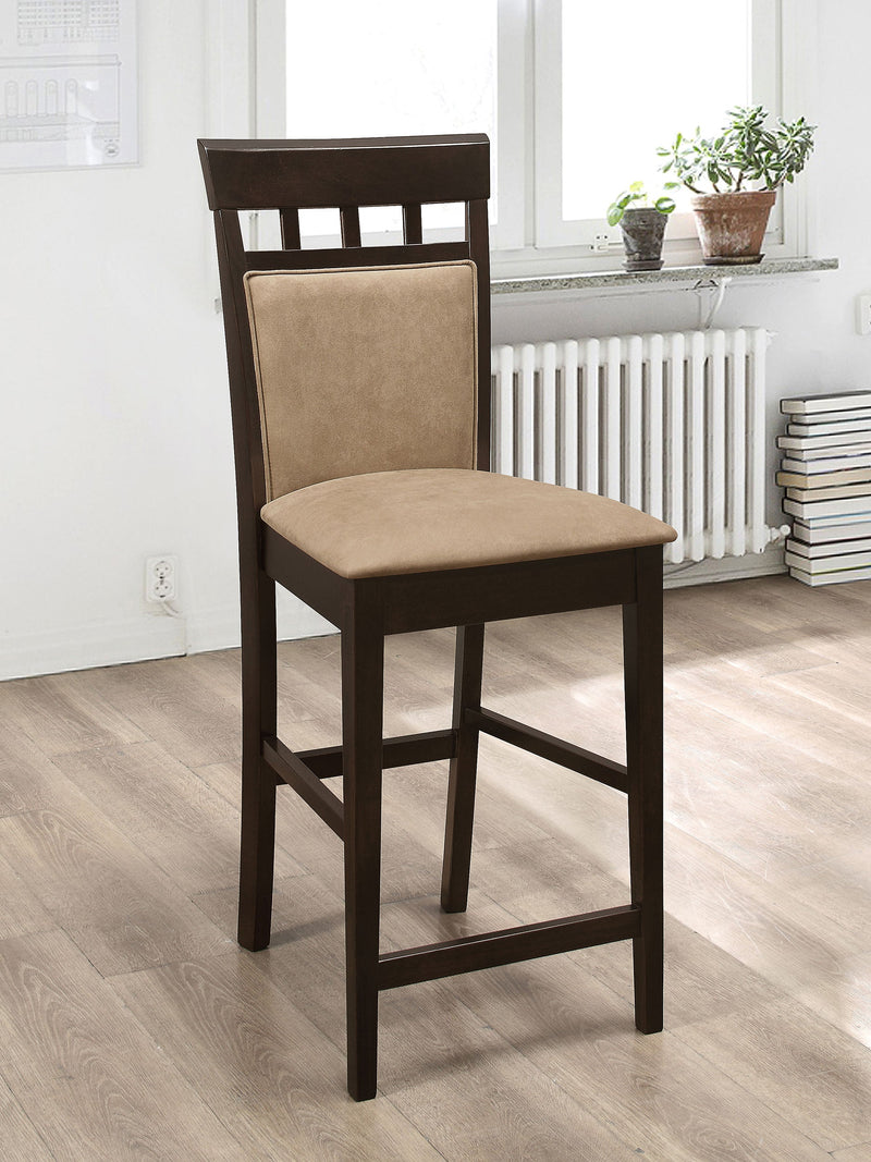 Silla de mostrador Gabriel con respaldo cerrado, capuchino (juego de 2)