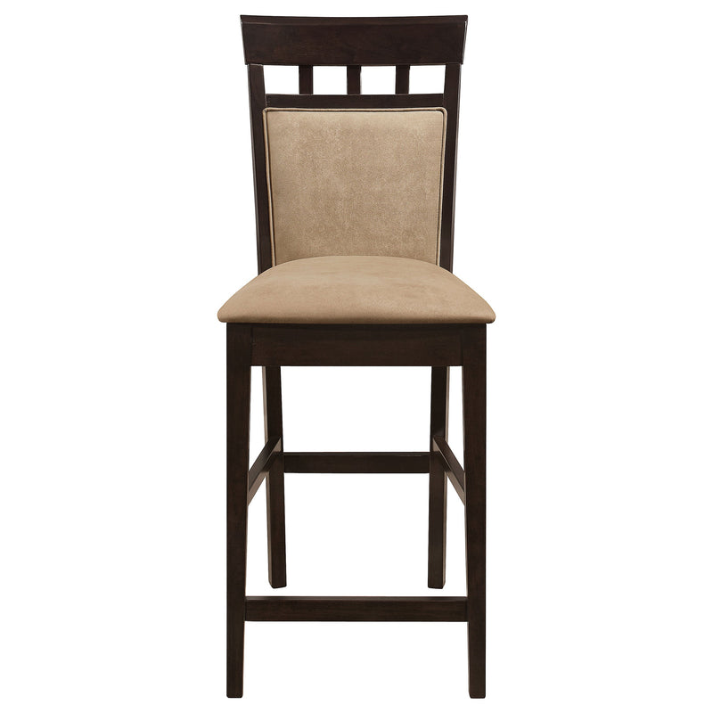 Silla de mostrador Gabriel con respaldo cerrado, capuchino (juego de 2)