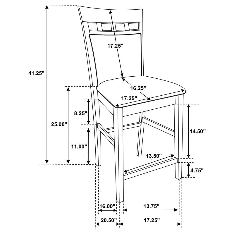 Silla de mostrador Gabriel con respaldo cerrado, capuchino (juego de 2)