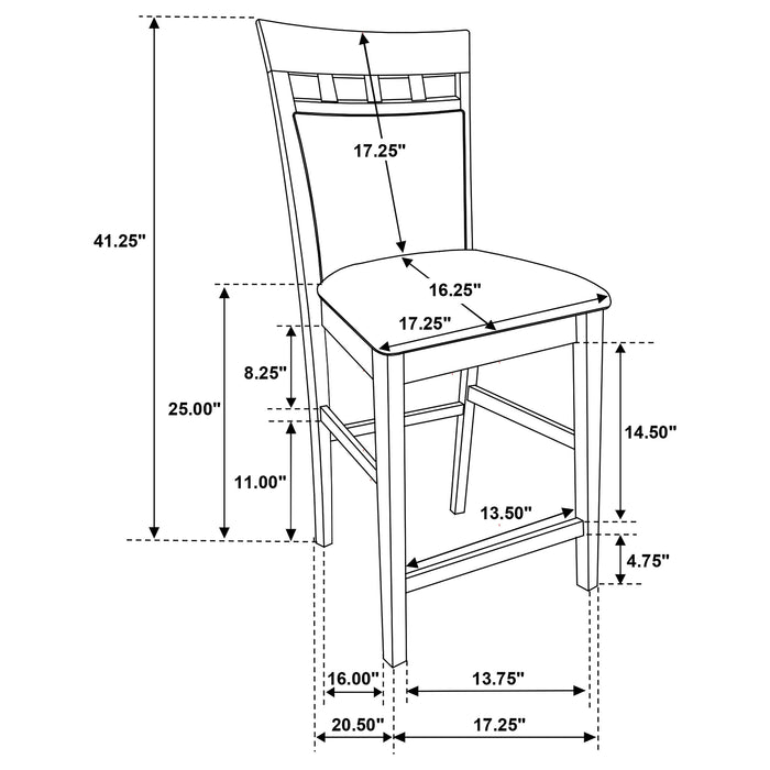 Gabriel  Square Counter Height Dining Set Cappuccino