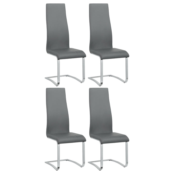 Montclair High Back Dining Chairs Black and Chrome (Set of 4)