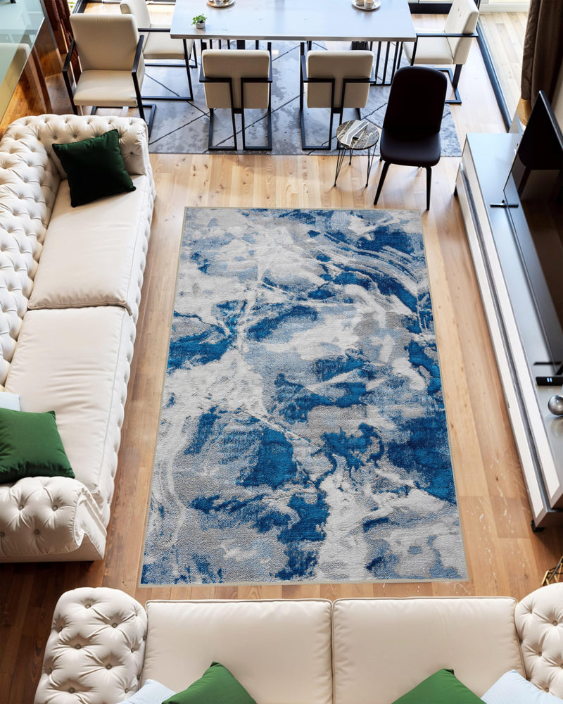 MARBLE Rug Design 10058 Blue 5x8 (5'2x7'5")"