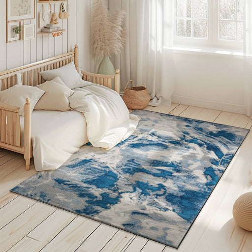 MARBLE Rug Design 10058 Blue 8x11 (7'8x10'8")"