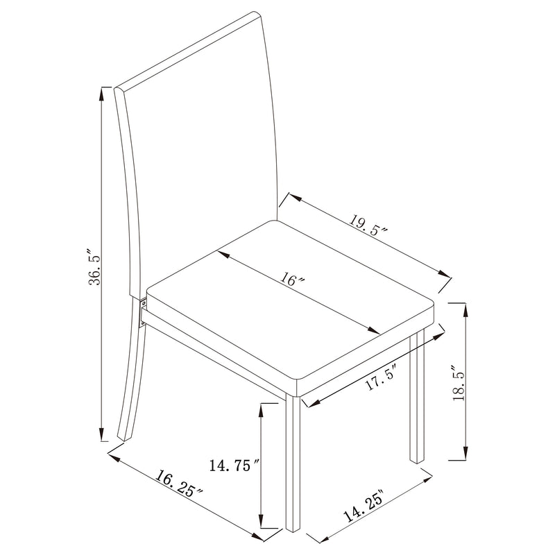 Juego de mesa de comedor rectangular Garza de 5 piezas, negro