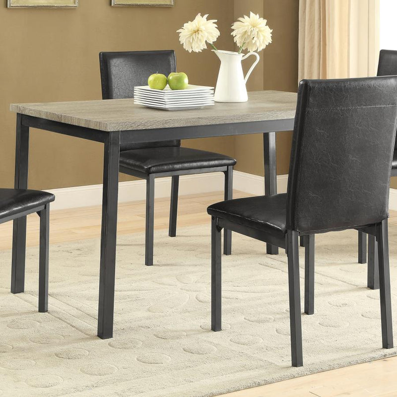 Mesa de comedor rectangular Garza de madera diseñada de 48 pulgadas, gris