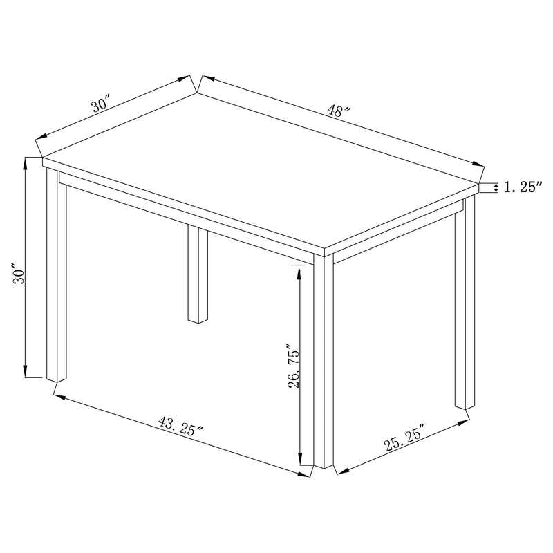 Mesa de comedor rectangular Garza de madera diseñada de 48 pulgadas, gris