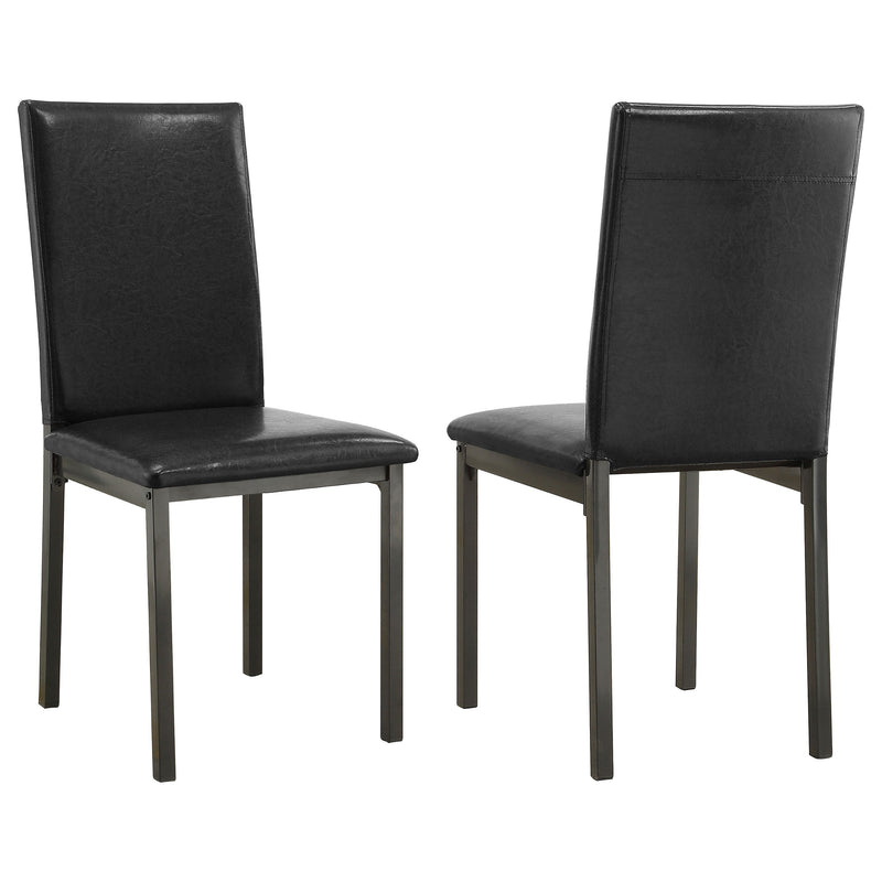 Sillas de comedor tapizadas Garza, negras (juego de 2)