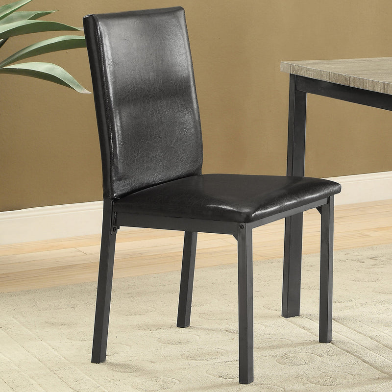 Sillas de comedor tapizadas Garza, negras (juego de 2)