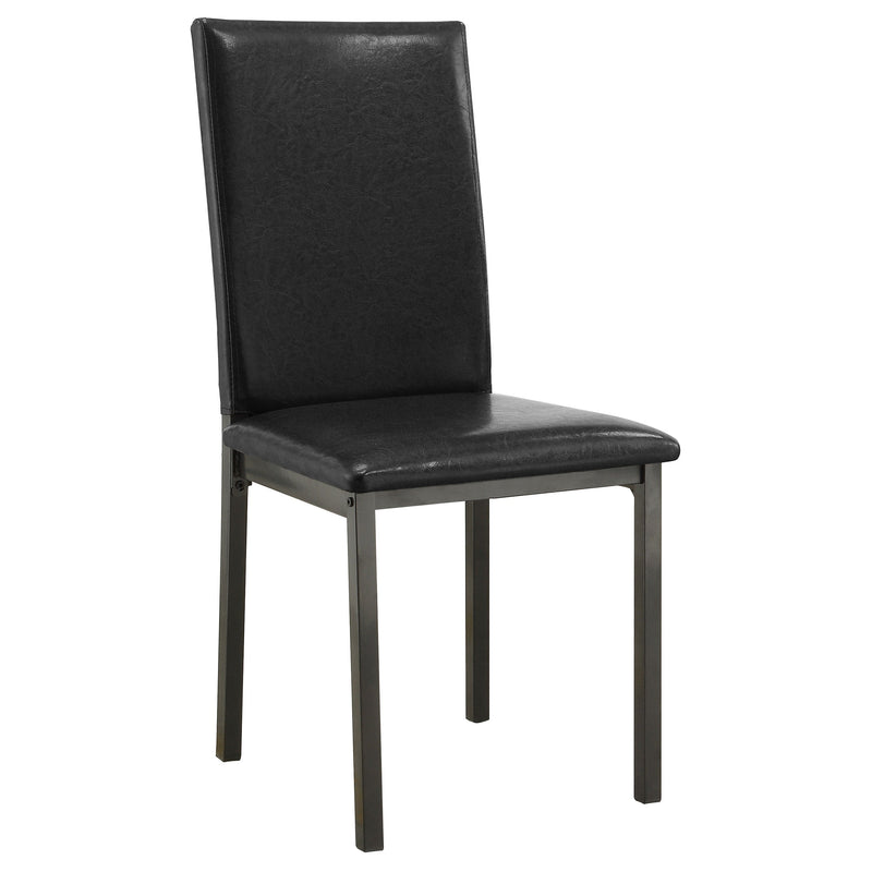 Sillas de comedor tapizadas Garza, negras (juego de 2)