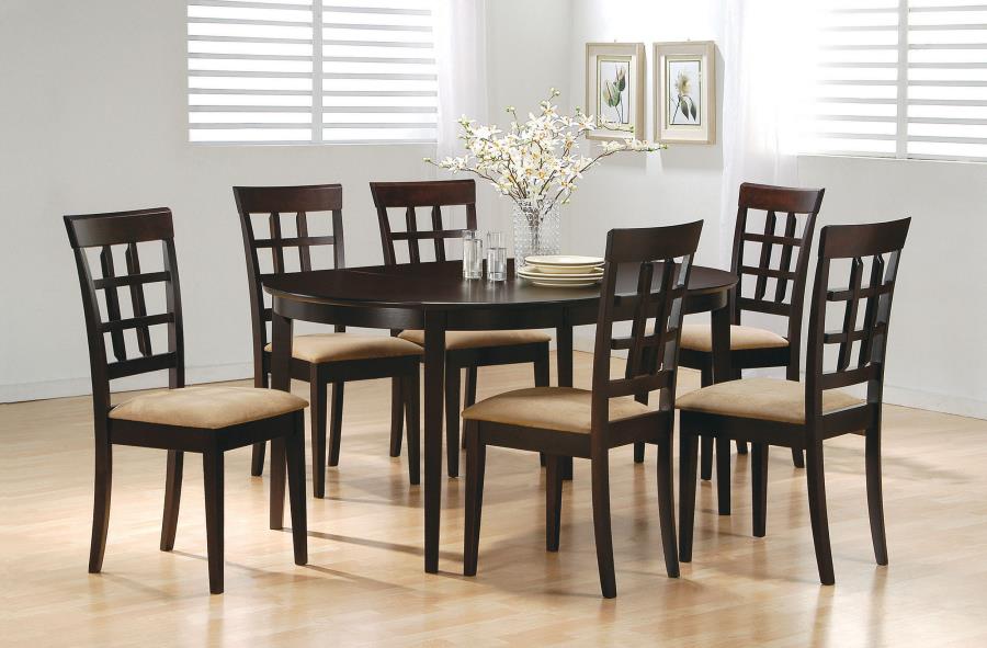 Gabriel Extension Leaf Dining Table Set Cappuccino