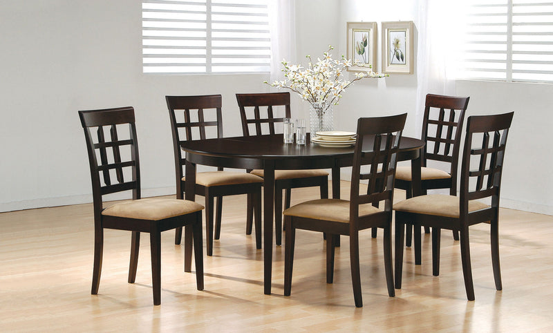 Mesa de comedor extensible Gabriel Oval de 60 pulgadas, color capuchino