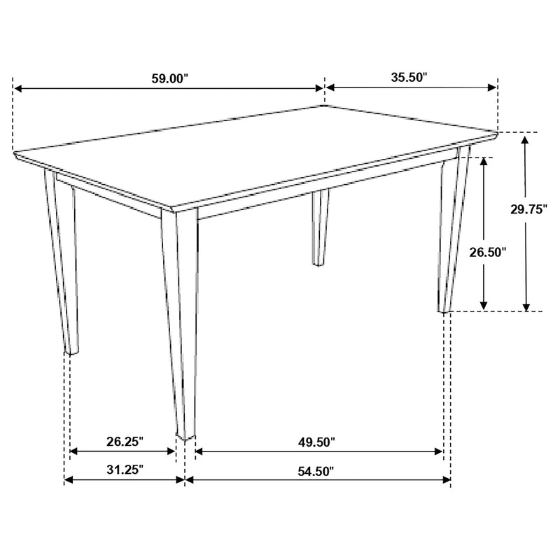 Juego de comedor rectangular Gabriel de 5 piezas de 150 cm Capuchino
