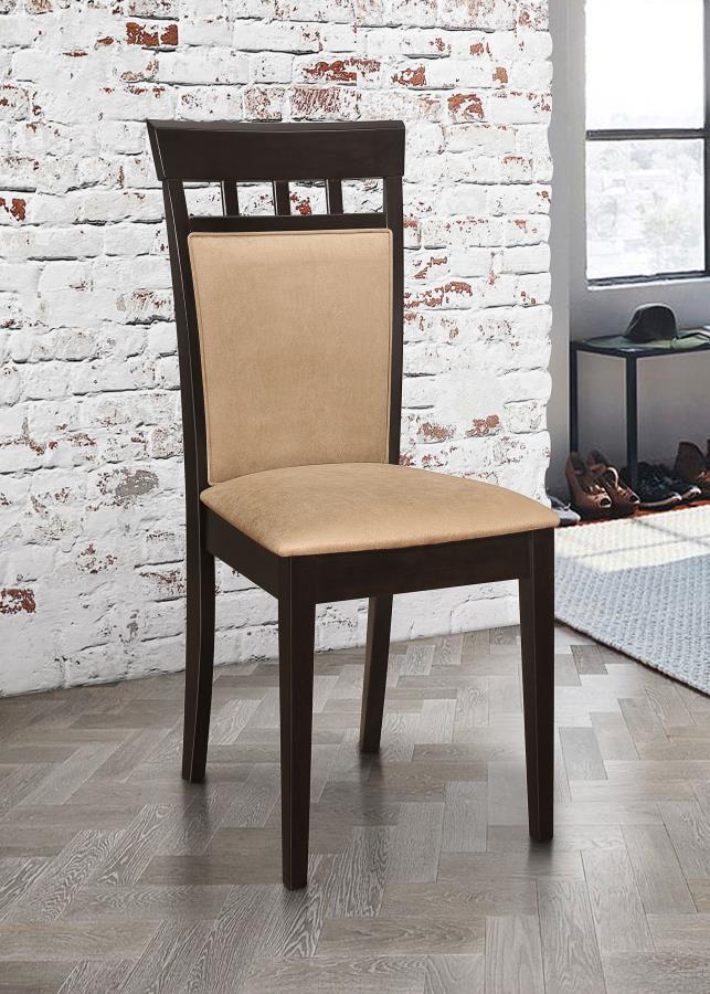 Gabriel - Silla de comedor con respaldo cerrado, color capuchino (juego de 2)