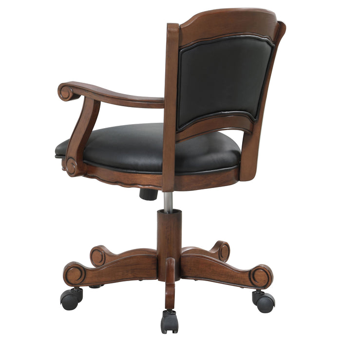 Turk Game Chair with Casters Black and Tobacco