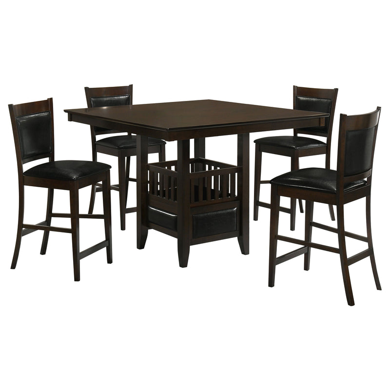Juego de comedor Jaden de 5 piezas para altura de mostrador, color espresso