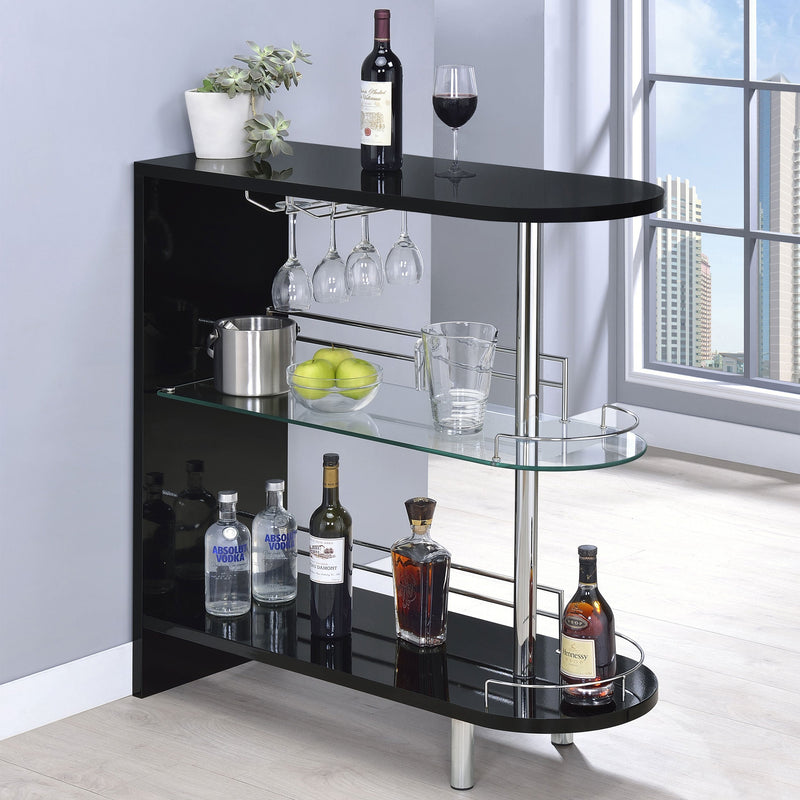Adolfo Rectangular 2-tier Home Bar Table High Gloss
