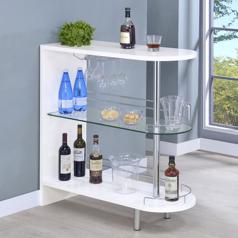 Adolfo Rectangular 2-tier Home Bar Table High Gloss