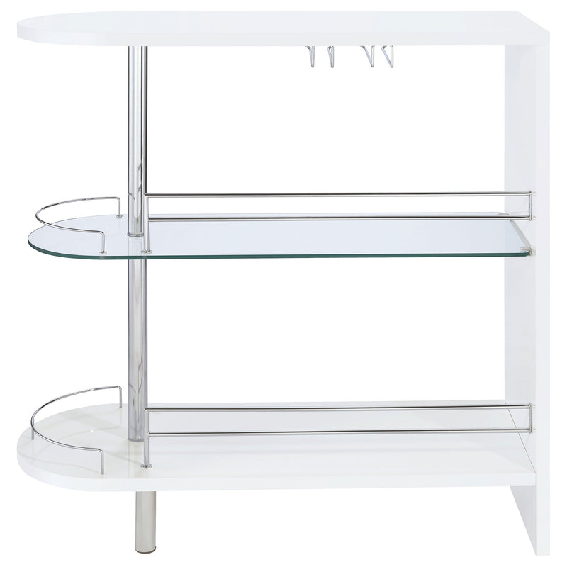 Adolfo Rectangular 2-tier Home Bar Table High Gloss