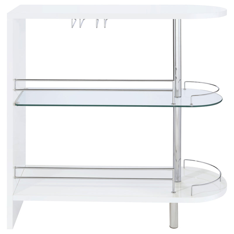 Adolfo Rectangular 2-tier Home Bar Table High Gloss