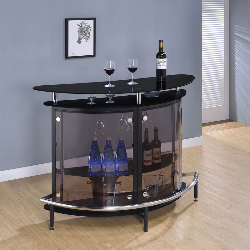 Amarillo Freestanding Glass Top Home Bar Wine Cabinet