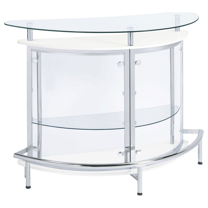 Amarillo 2-tier Bar Unit White and Chrome