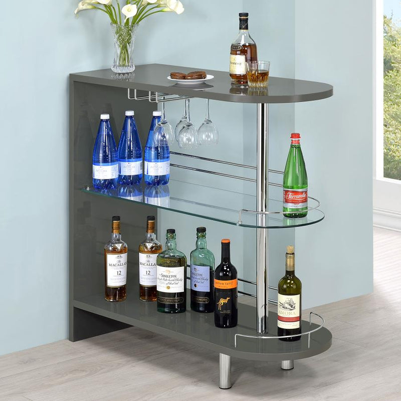 Adolfo Rectangular 2-tier Home Bar Table High Gloss