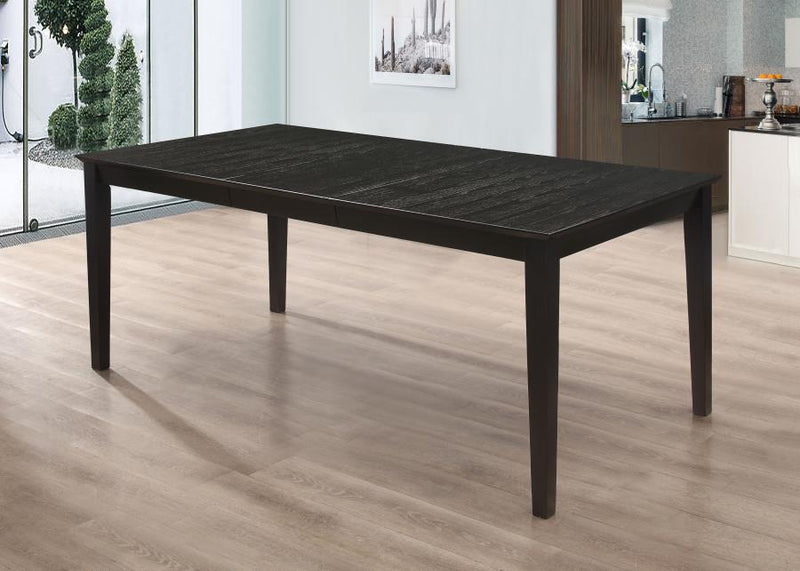 Mesa de comedor Louise rectangular extensible de 78 pulgadas con alas, color negro