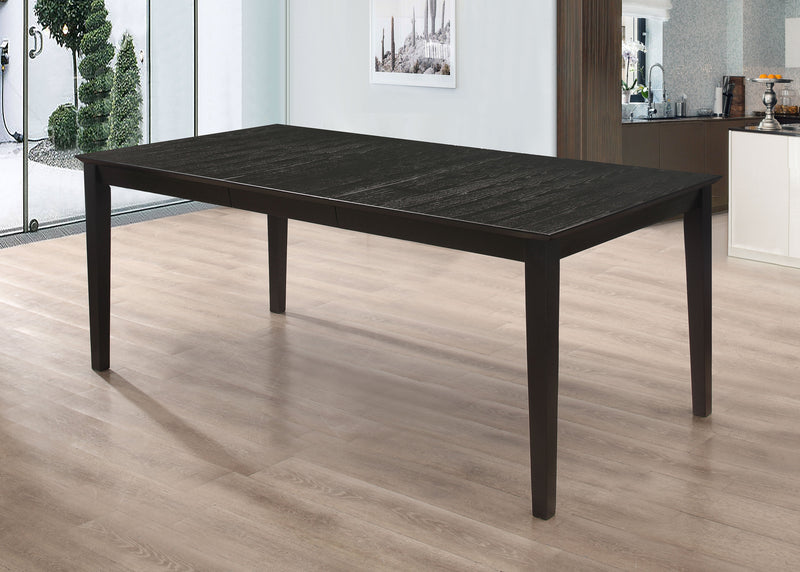 Mesa de comedor Louise rectangular extensible de 78 pulgadas con alas, color negro