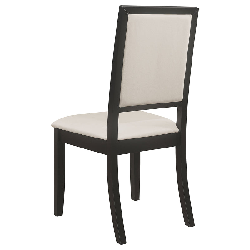 Silla de comedor lateral Louise tapizada en madera negra (juego de 2)