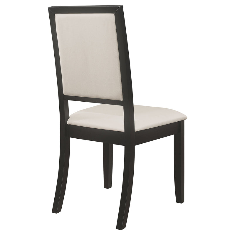 Silla de comedor lateral Louise tapizada en madera negra (juego de 2)
