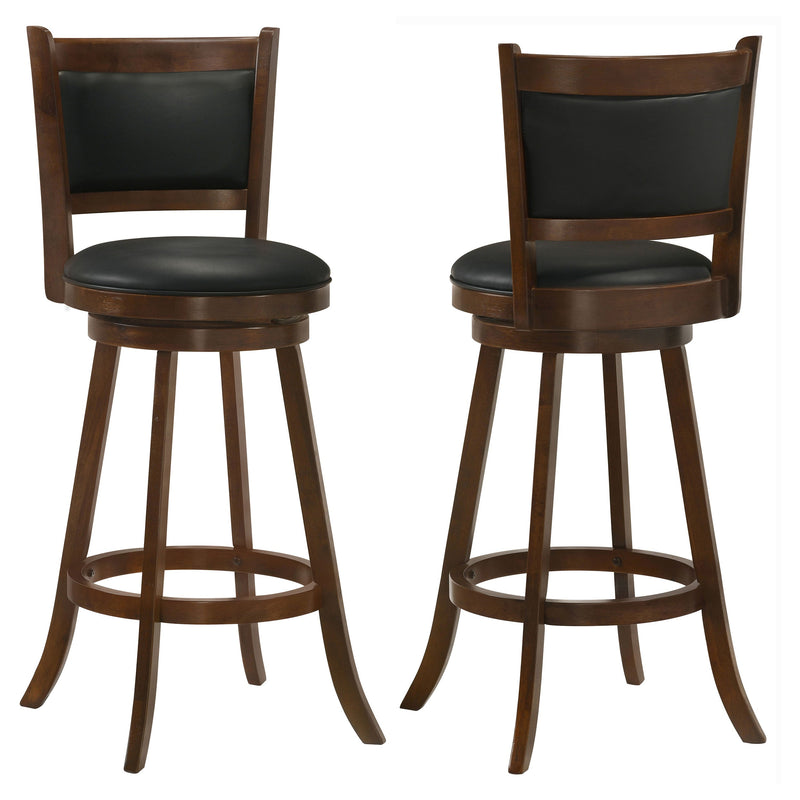 Silla de bar giratoria tapizada Broxton, color castaño (Juego de 2)