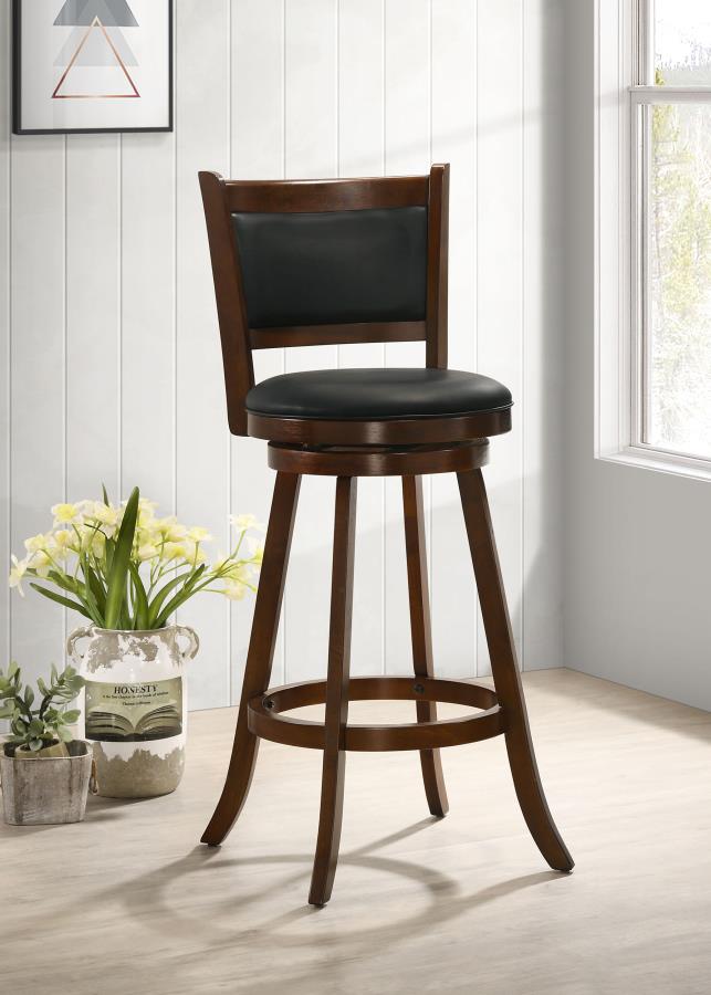 Silla de bar giratoria tapizada Broxton, color castaño (Juego de 2)
