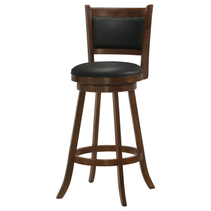 Broxton Upholstered Swivel Bar Stools Chestnut and Black (Set of 2)