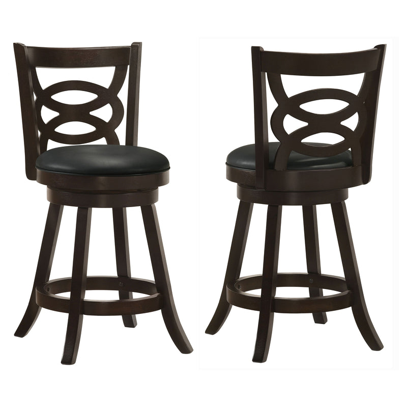 Taburete de barra giratorio de madera Calecita, capuchino (juego de 2)