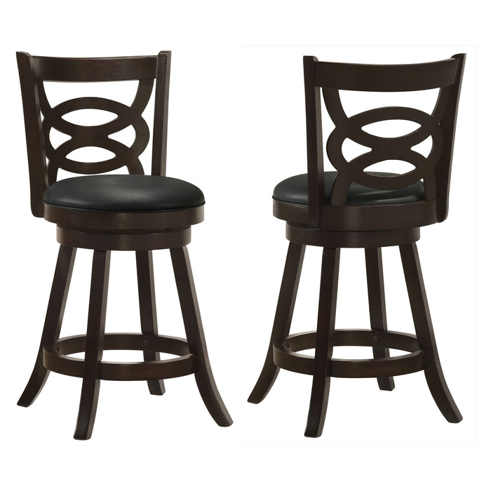 Calecita Swivel Bar Stools with Upholstered Seat Cappuccino (Set of 2)