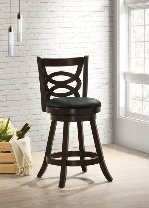 Calecita Swivel Bar Stools with Upholstered Seat Cappuccino (Set of 2)