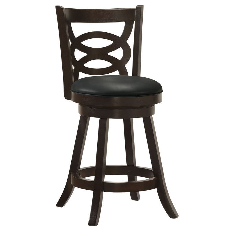Taburete de barra giratorio de madera Calecita, capuchino (juego de 2)