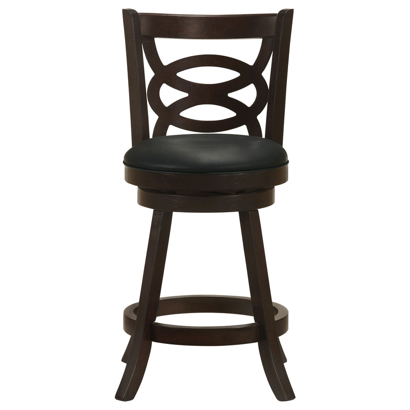 Taburete de barra giratorio de madera Calecita, capuchino (juego de 2)