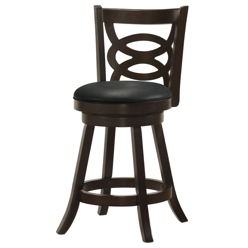 Taburete de barra giratorio de madera Calecita, capuchino (juego de 2)